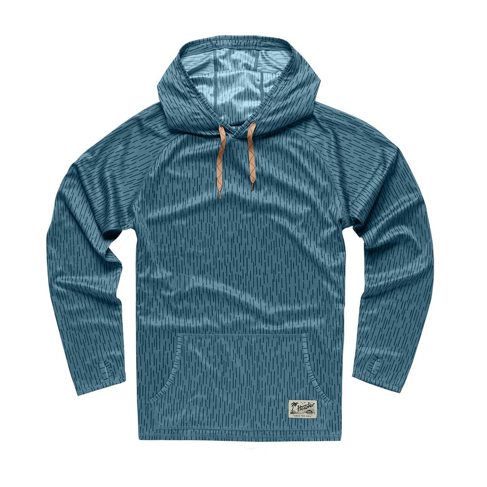 Howler Brothers Loggerhead Hoodie Men's in Deluge Camo Pacific Blue